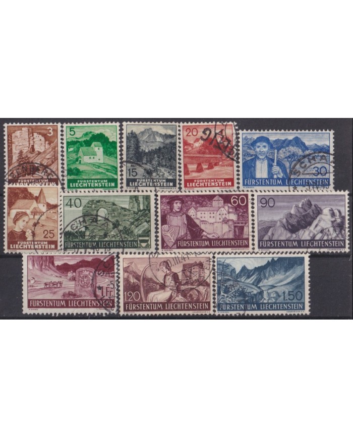 F-EX58969 LIECHTENSTEIN USED 1937-8 LANDSCAPE CASTLE ARCHITECTURE. +90€.