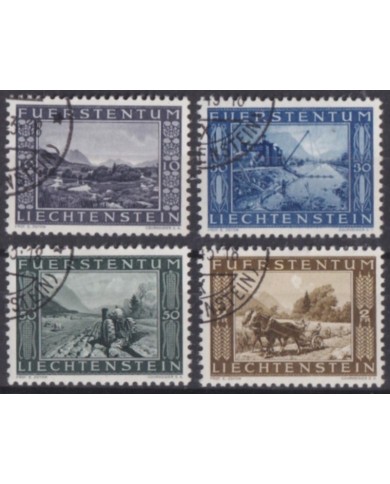 F-EX58965 LIECHTENSTEIN USED 1943 LANDSCAPE INLAND CANAL. +25€.