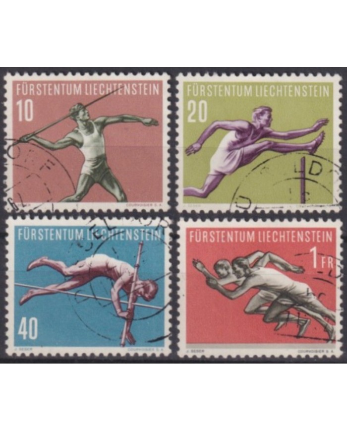 F-EX58982 LIECHTENSTEIN USED 1956 SPORT ATHLETISM. +25€.