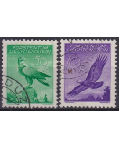 F-EX58988 LIECHTENSTEIN USED 1934-36 BIRDS AVES PAJAROS EAGLES. +80€.