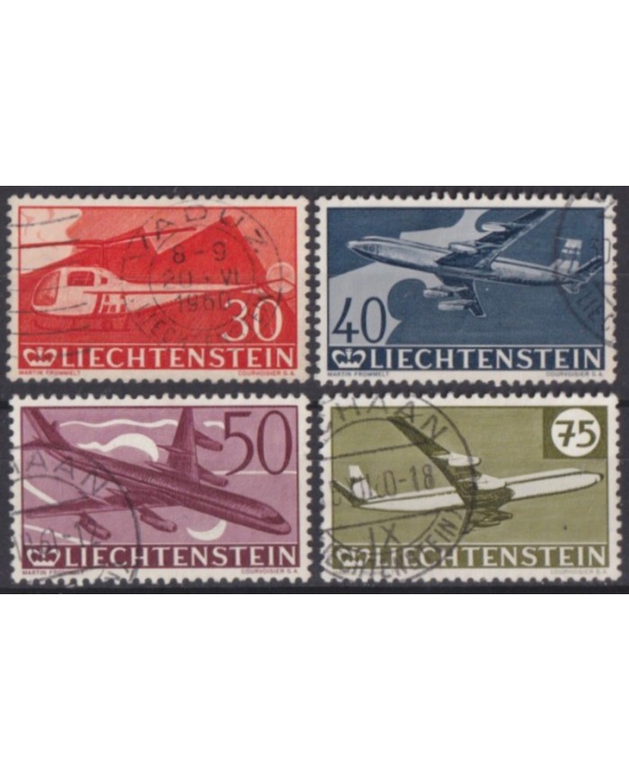 F-EX58989 LIECHTENSTEIN USED 1960 AIRMAIL AVION AIRPLANE.