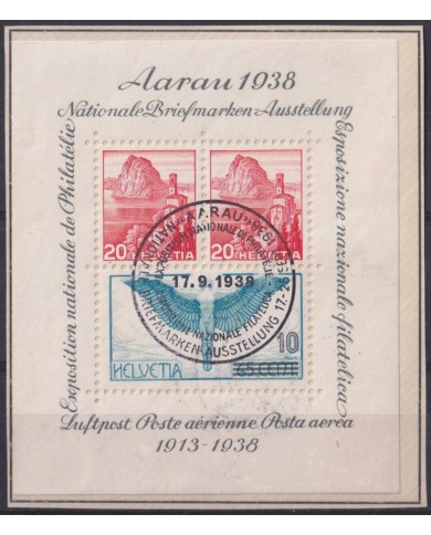 F-EX59002 SWITZERLAND USED 1938 AARAU NEW VALUE OVERPRINT.