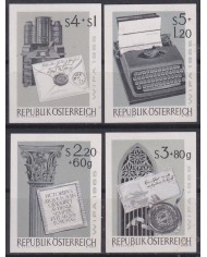 F-EX59004 AUSTRIA 1965 WIPA PHILATELIC EXPO STORY OF WRITTER PROOF IMPERFORATED.