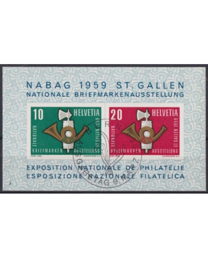 F-EX59012 SWITZERLAND USED 1959 ST GALLEN NABAG NATIONAL PHILATELIC EXPO.