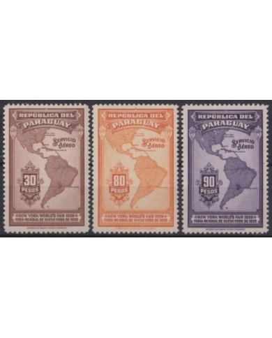 F-EX59298 PARAGUAY MLH 1940 AIRMAIL NEW YORK WORLD FAIR.