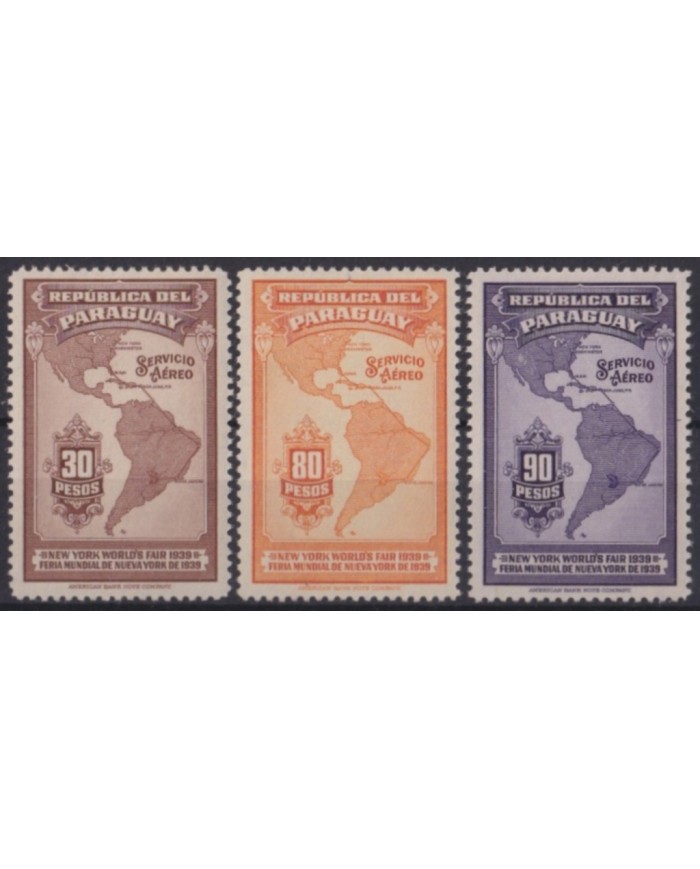 F-EX59298 PARAGUAY MLH 1940 AIRMAIL NEW YORK WORLD FAIR.