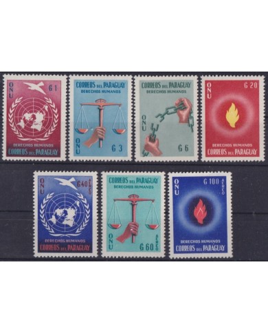 F-EX59337 PARAGUAY MH 1960 HUMAN RIGHT DERECHOS HUMANOS.