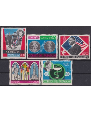 F-EX59306 PARAGUAY MNH 1964 EVENTS KENNEDY POPE CHRISTIAN BARNARD HEART MEDICINE.