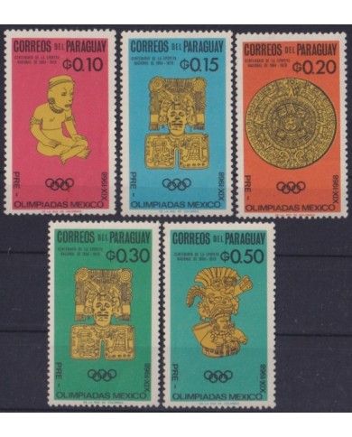 F-EX59312 PARAGUAY MNH 1966 MEXICO PRE OLYMPIC GAMES ARCHAELOGY.