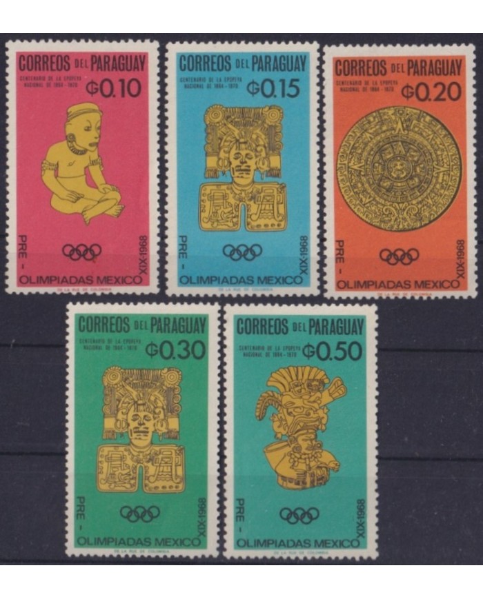 F-EX59312 PARAGUAY MNH 1966 MEXICO PRE OLYMPIC GAMES ARCHAELOGY.