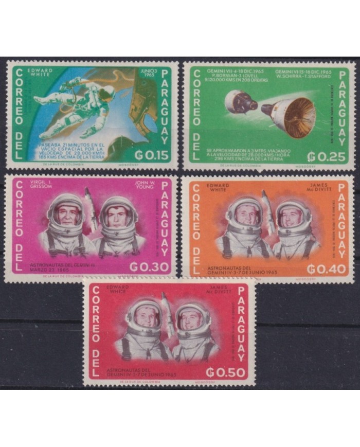 F-EX59313 PARAGUAY MH 1966 GEMINI PROYECT SCIENCE SPACE ASTRONAUTICS.