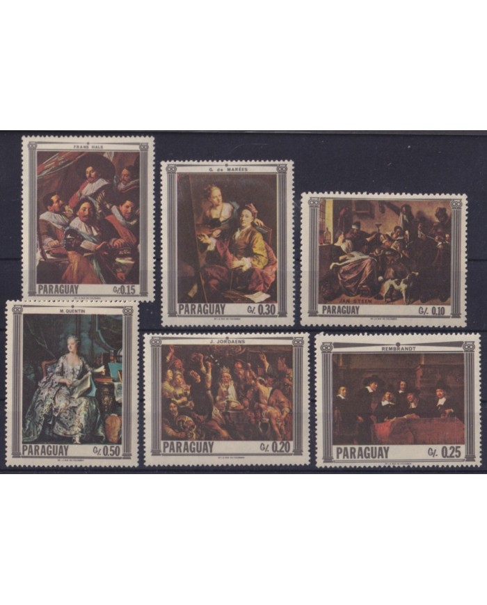 F-EX59309 PARAGUAY MNH 1967 ART PAINTING RUBENS REMBRANTD JORDAENS HALS.