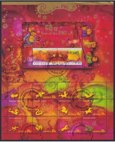 F-EX58024 AUSTRALIA USED 2007 CHINA MOON YEAR OF PIG.