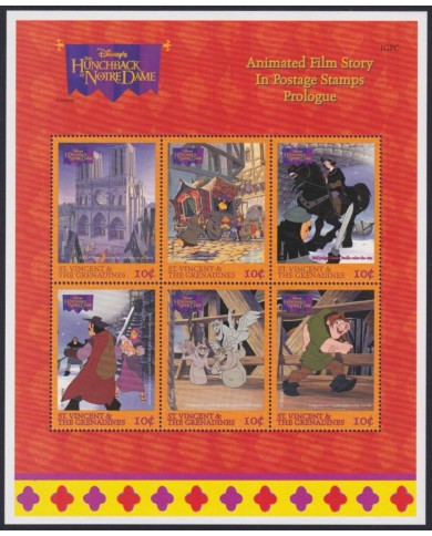 F-EX58027 ST VINCENT & GRENADINES MNH 2 HUNCHBACK NOTRE DAME DISNEY CARTOON.