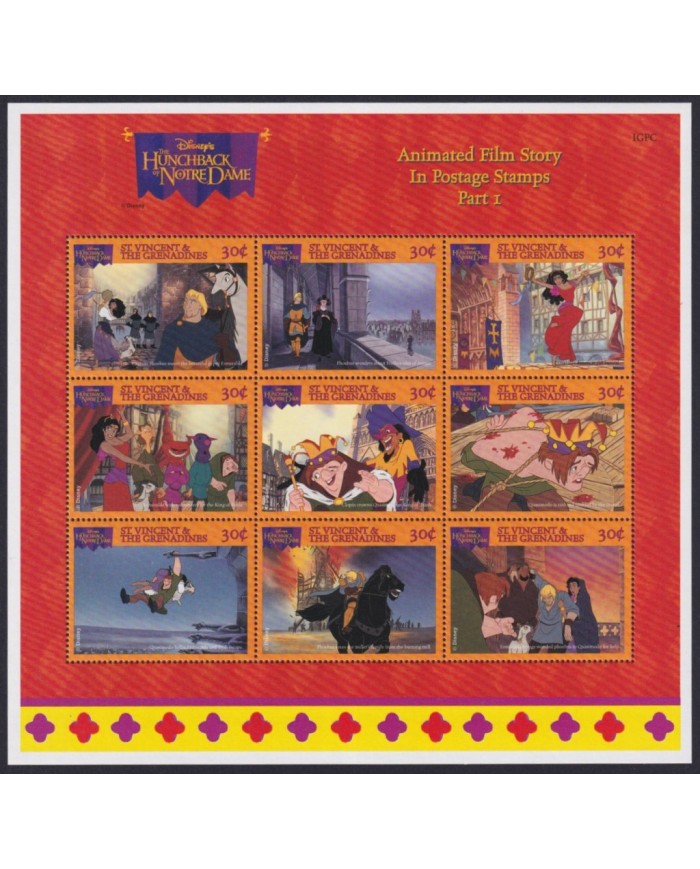 F-EX58028 ST VINCENT & GRENADINES MNH 1986 DISNEY HUNCHBACK NOTRE DAME.