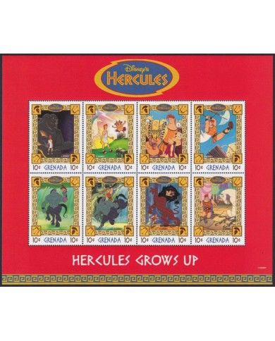 F-EX58026 GRENADA MNH 1998 HERCULES DISNEY CARTOON MOVIE CINEMA COMICS.