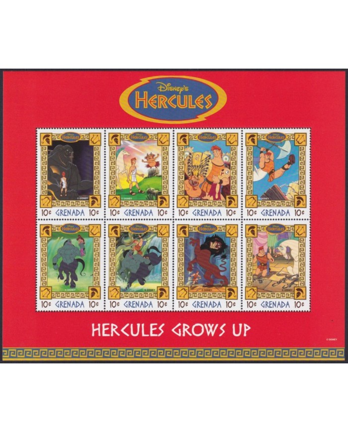 F-EX58026 GRENADA MNH 1998 HERCULES DISNEY CARTOON MOVIE CINEMA COMICS.