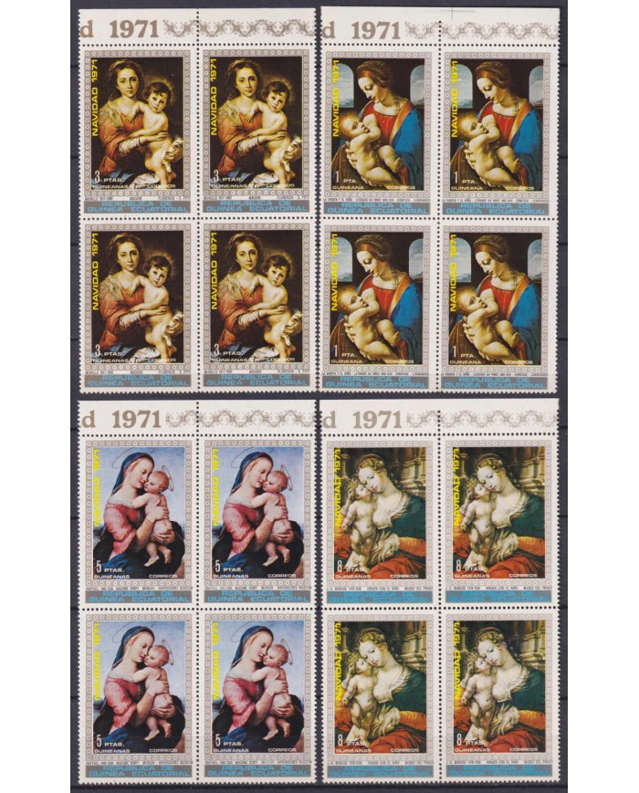 F-EX59139 GUINEA EQUATORIAL MNH 1971 CHRISTMAS NAVIDAD ART PAINTING BLOCK 4.