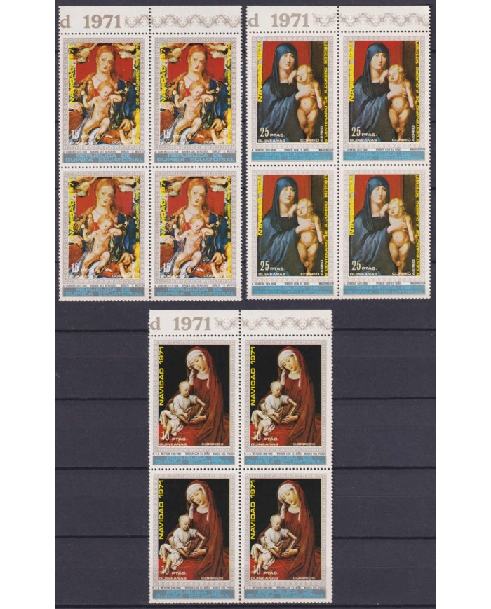 F-EX59139 GUINEA EQUATORIAL MNH 1971 CHRISTMAS NAVIDAD ART PAINTING BLOCK 4.