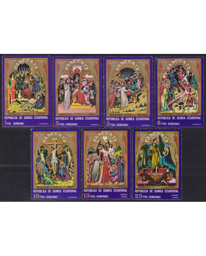 F-EX59142 GUINEA EQUATORIAL MNH 1972 EASTER PASCUA ART PAINTING.