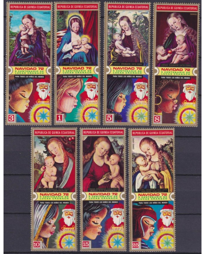 F-EX58411 GUINEA EQUATORIAL MNH 1972 CHRISTMAS NAVIDAD ART PAINTING.