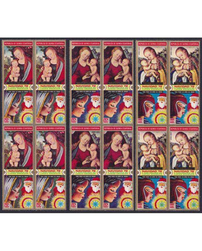 F-EX58410 GUINEA EQUATORIAL MNH 1972 CHRISTMAS NAVIDAD ART PAINTING BLOCK 4.