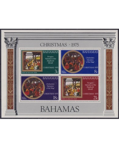 F-EX59263 BAHAMAS MNH 1975 CHRISTMAS NAVIDAD ART PAINTING GHIRLANDAIO PERUGINO.