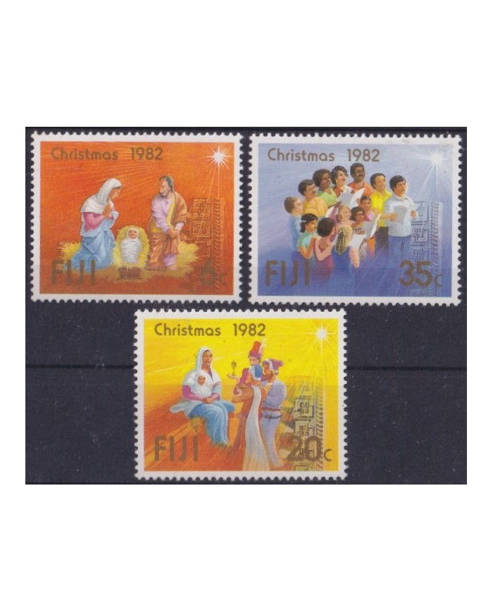 F-EX59175 FIJI IS MNH 1982 CHRISTMAS NAVIDAD ART DRAWING.