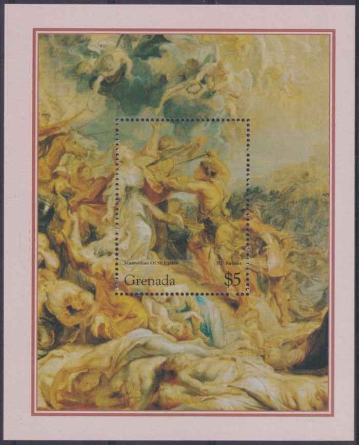 F-EX59184 GRENADA MNH 1995 ART PAINTING MARTYRDOM OD ST URSULA RUBENS.