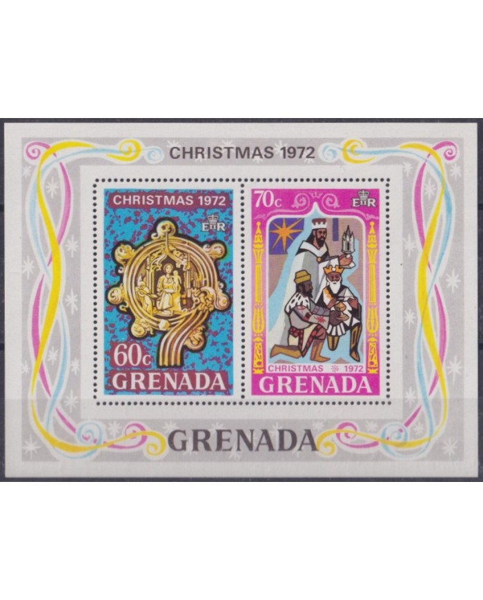 F-EX59180 GRENADA MNH 1972 CHRISTMAS NAVIDAD ART DRAWING.
