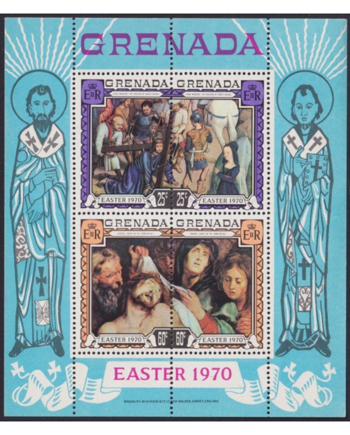 F-EX58412 GRENADA MNH 1970 EASTER PASCUA ART PAINTING HANS MEMLINC RUBENS.