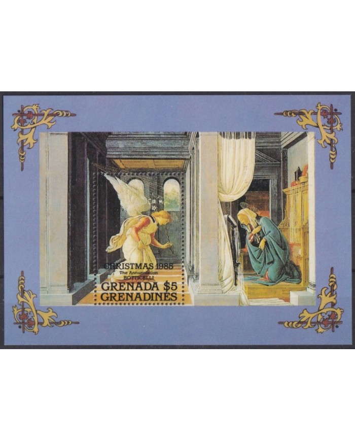 F-EX59206 GRENADA & GRENADINES MNH 1985 CHRISTMAS NAVIDAD ART PAINTING BOTTICELLI.