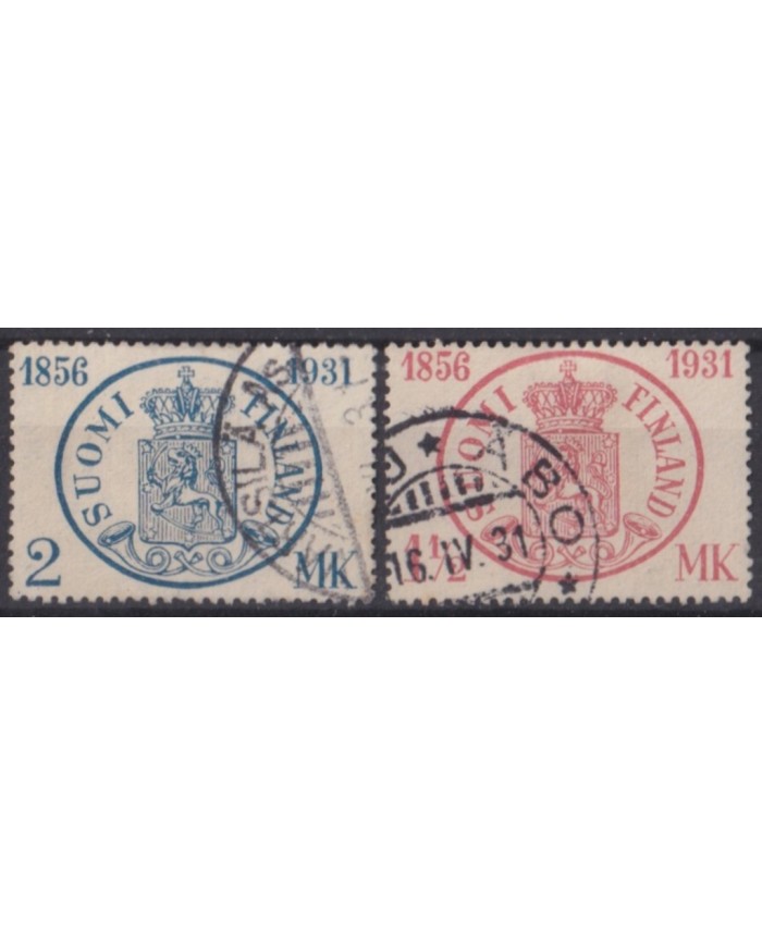 F-EX59349 FINLAND SOUMI USED 1931 75th ANNIV OF FIRST STAMPS.