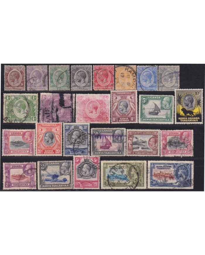 F-EX55718 KENYA UGANDA TANGANYIKA HIGHT VALUE STAMPS LOT.