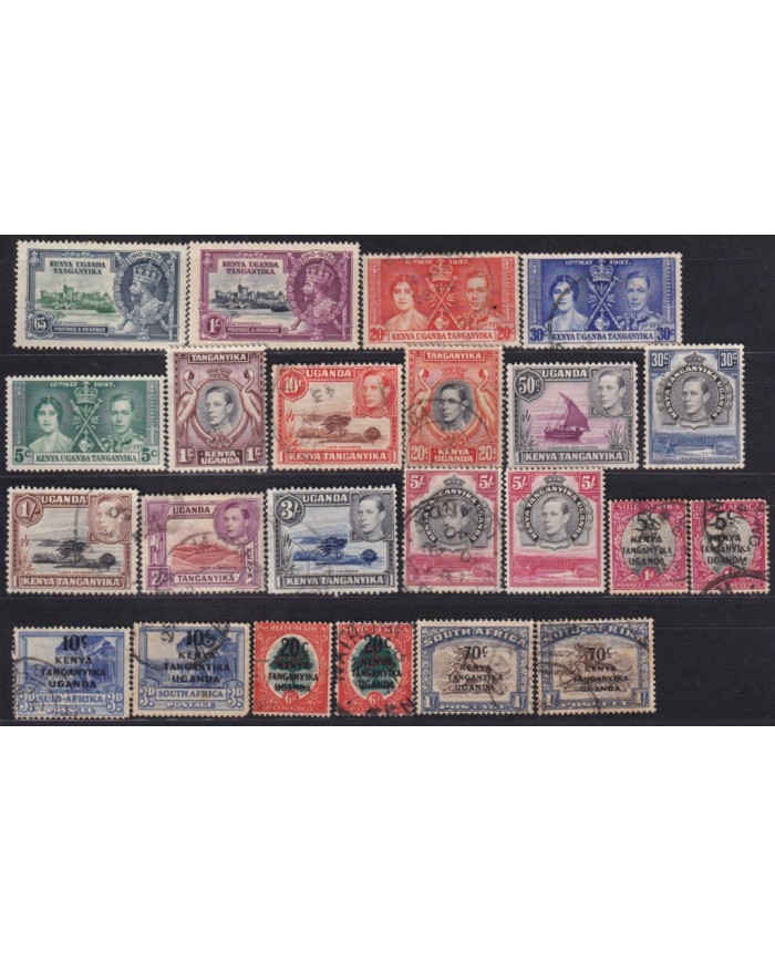 F-EX55718 KENYA UGANDA TANGANYIKA HIGHT VALUE STAMPS LOT.