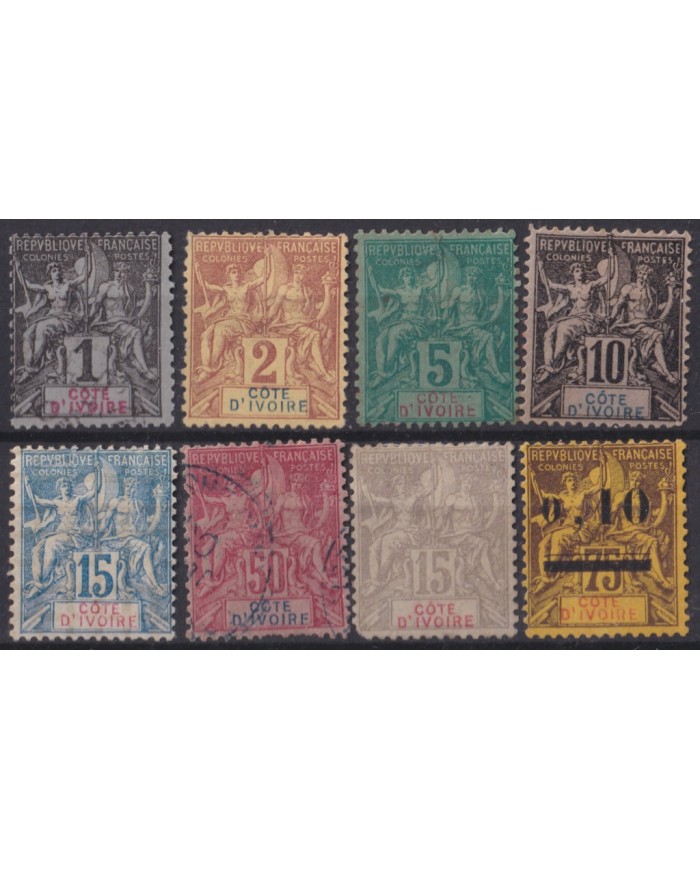 F-EX55937 YVORY COAST FRENCH COLONIES 1892-04 STAMPS LOT +170€.