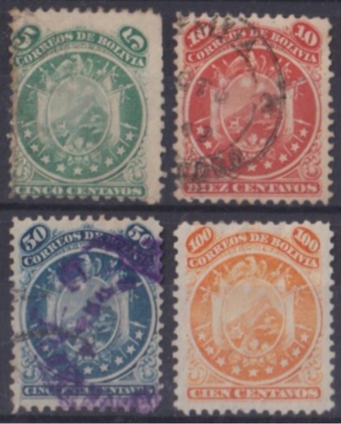 F-EX56169 BOLIVIA 1868 COAT OF ARMS +150€.