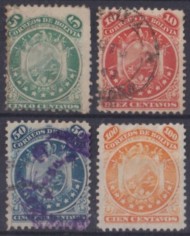 F-EX56169 BOLIVIA 1868 COAT OF ARMS +150€.