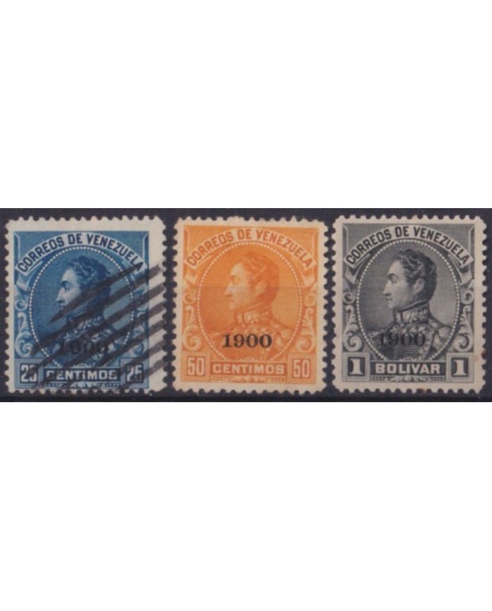 F-EX56463 VENEZUELA 1900 OVERPRINT BOLIVAR CLASSIC STAMP LOT +500€.