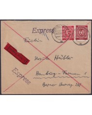 F-EX56594 GERMANY 1947 OCCUPATION ZONE SPECIAL DELIVERY COVER DARMSTADT.