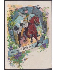 F-EX56757 GERMANY 1911 ILLUSTRATED CARD EQUESTRIAN REG.5 ALSACE.