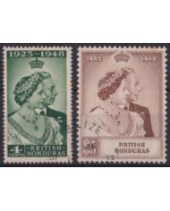 F-EX56878 BRITISH HONDURAS BELIZE 1948 USED ROYAL WEDDING.