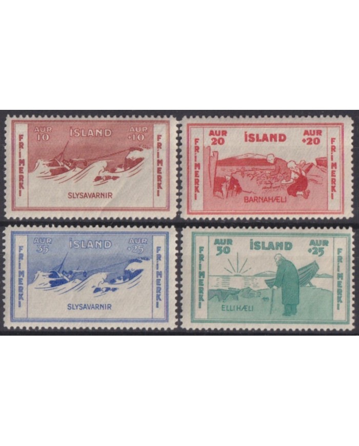 F-EX59362 ICELAND ISLAND MH 1933 PHILANTROPY ASSOCIATION SURTAX +12€.