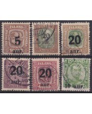 F-EX59369 ICELAND ISLAND 1921-22 USED KING CHRISTIAN NEW VALUE OVERPRINT +40€.