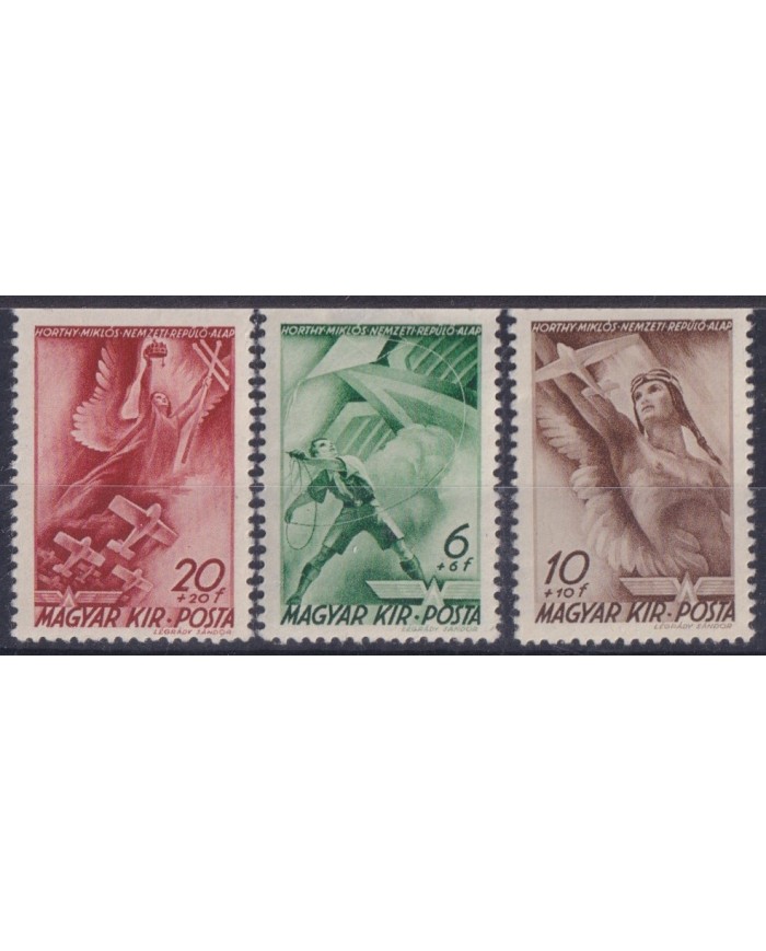 F-EX59594 HUNGARY MH 1940 HORTY NATIONAL AVIATION FUND AIRMAIL AVION AIRPLANE.