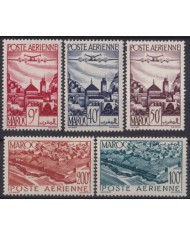 F-EX59601 MOROCCO MAROC MH 1947-48 AIRMAIL AVION AIRPLANE & LANDSCAPE.
