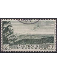 F-EX59605 FRANCE CAMEROUN CAMEROON USED 1947 AIRMAIL LANDSCAPE BIRD.