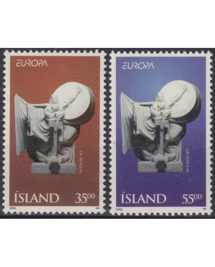 F-EX59390 ICELAND ISLAND MNH 1995 EUROPA CEPT FREEDOM PEACE SCULTURE.
