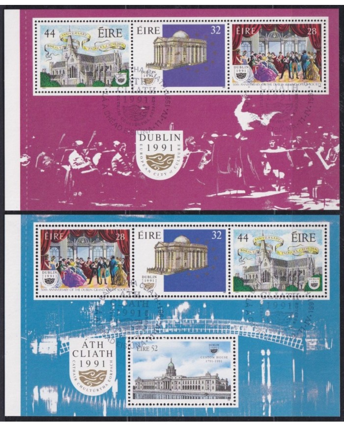 F-EX59434 IRELAND EIRE USED 1991 DUBLIN EUROPEAN CAPITAL OF CULTURE.