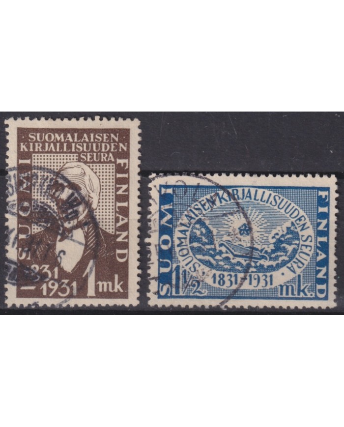 F-EX59372 FINLAND SOUMI USED 1931 LITERARY CENTENARIAL SOCIETY.